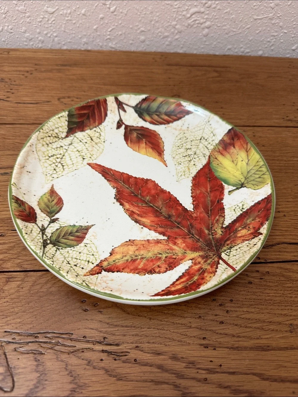 Pier 1 Asheville Fall Leaves and Harvest Pattern Ironstone Salad Plate